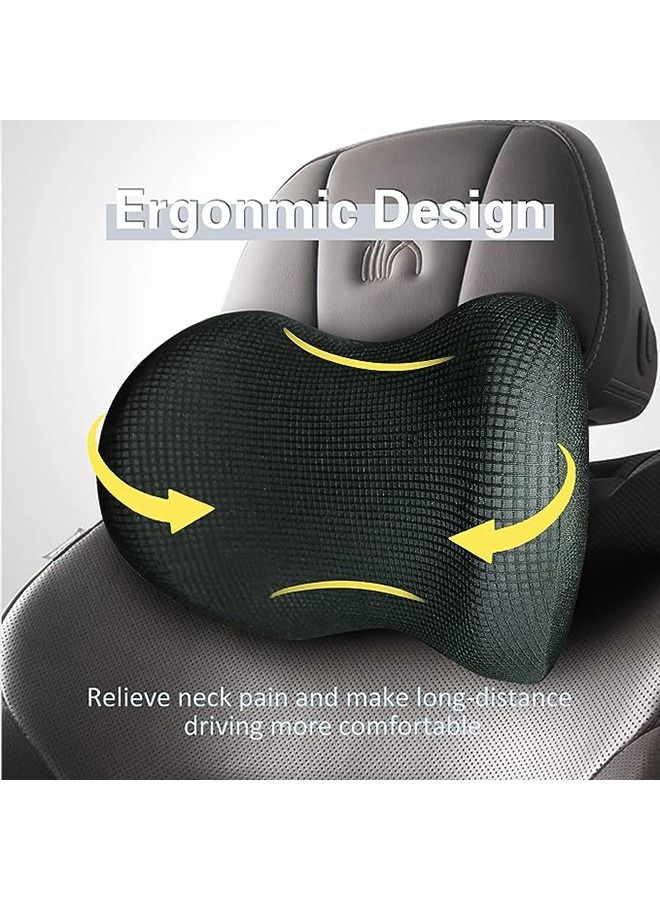 Super Comfy Car Headrest Pillow, Car Pillow for Neck Pain Relief with Adjustable Strap, 100% Memory Foam & Breathable Removable Cover, Ergonomic Design - Softness Travel Car Neck Pillow(Black, 1P)