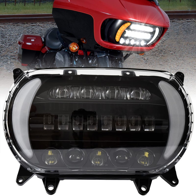 VEISUTOR LED Headlight for Road Glide 1520 LED Head Light Headlamp Front Lamp with High Low Beam Turn Signal Light White Running Lights for Harley Davidson Motorcycle Road Glide 20152020 models