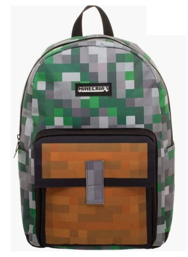 Furtey - Allover Case Minecraft Print Backpack Bookbag For Kid School Student Traveling Birthday Gift - Image 1