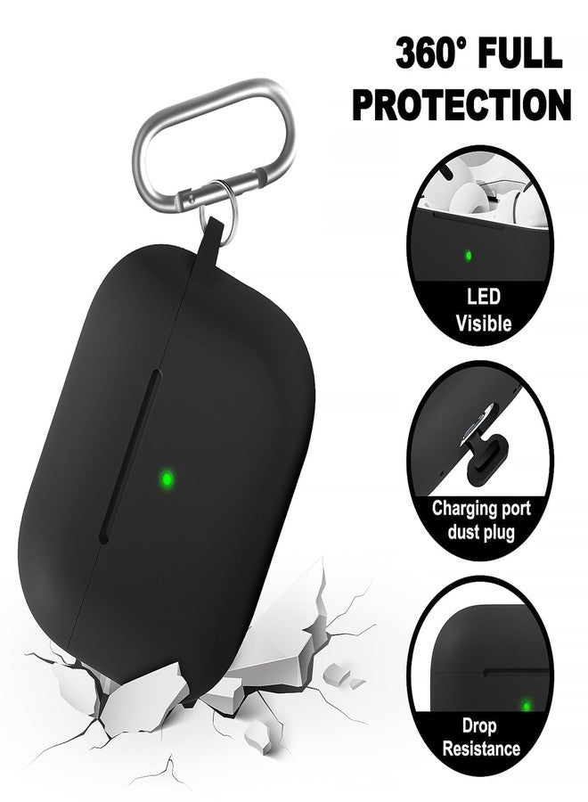 Woyinger for AirPods Pro 3 Case Cover with Cleaner Kit, Soft Silicone Cover for AirPods Pro 3rd Generation Comes with Keychain for Women Men,Suitable for 3rd Generation Case,Black - Image 4