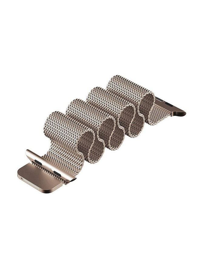 Milanese Loop Stainless Steel Replacement Band For Apple Watch Series 5/6/7 42/44/45mm Gold - Image 2