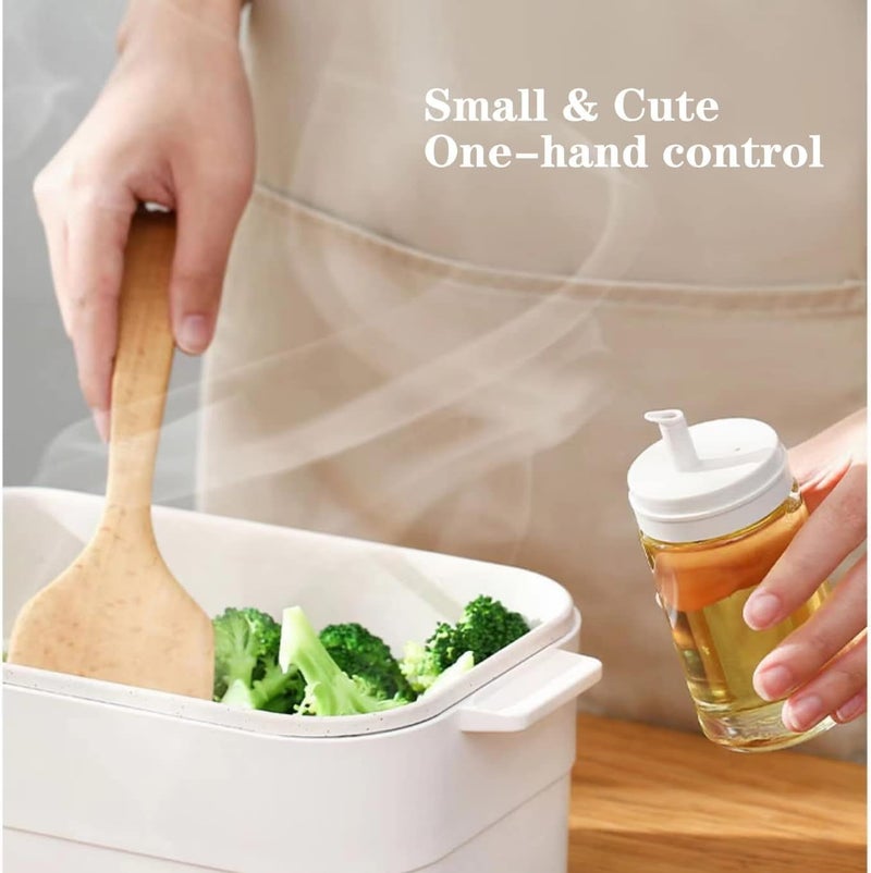 اليمن 2 حزمة زجاجة توزيع زيت الزيتون والخل للمطبخ، حاوية زيت طهي زجاجية صغيرة مانعة للتسرب بدون تقطير خالية من BPA، سعة 3.38 أونصة - Image 2