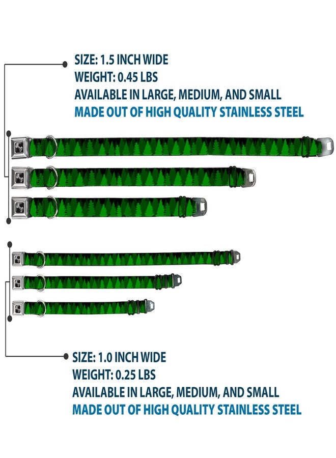 Buckle Down Buckle-Down Dog Collar Seatbelt Buckle Pine Tree Silhouettes Black Greens, Multicolor, 1" Wide - Fits 11-17" Neck - Medium (DC-W34291-M) - Image 3