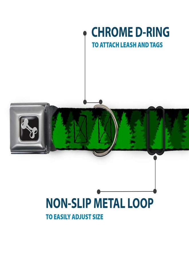 Buckle Down Buckle-Down Dog Collar Seatbelt Buckle Pine Tree Silhouettes Black Greens, Multicolor, 1" Wide - Fits 11-17" Neck - Medium (DC-W34291-M) - Image 5