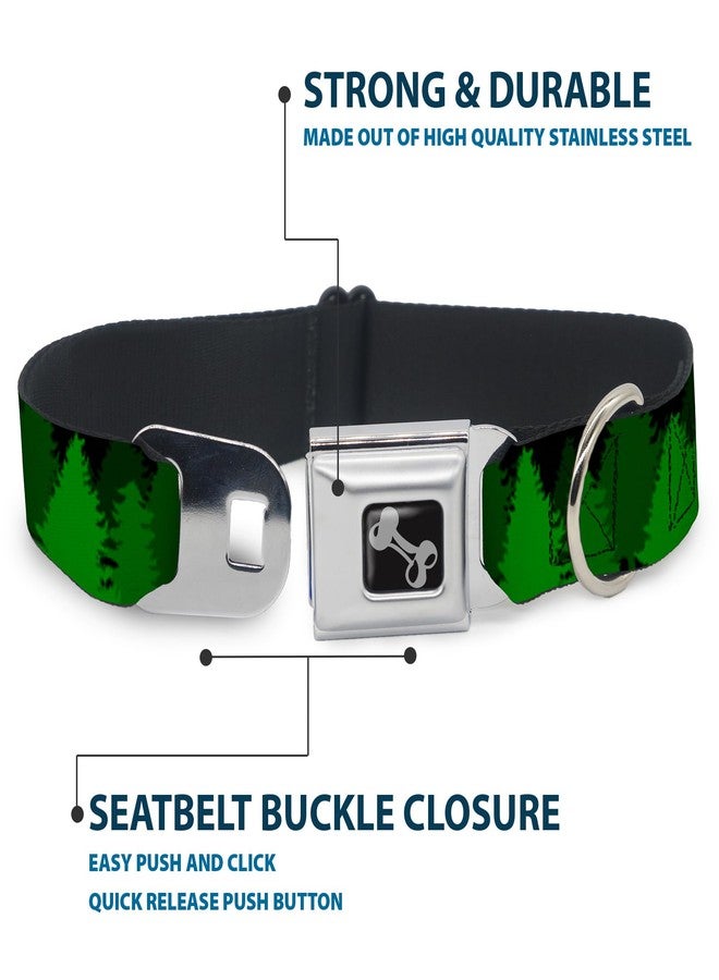 Buckle Down Buckle-Down Dog Collar Seatbelt Buckle Pine Tree Silhouettes Black Greens, Multicolor, 1" Wide - Fits 11-17" Neck - Medium (DC-W34291-M) - Image 4