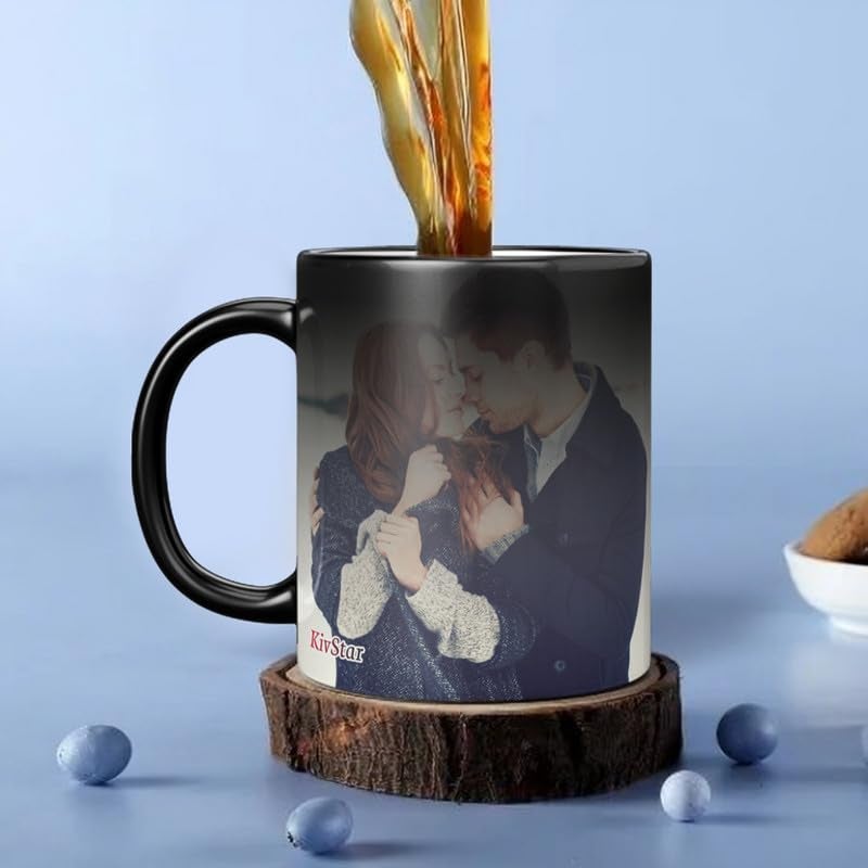 KivStar Personalized Gift Custom Photo Quote Name Wish Ceramic Magic Mug for Anniversary Gift Valentines Day Gift Birthday Gifts for Girls Boys Girlfriend Boyfriend 325 Ml D09 - Image 2