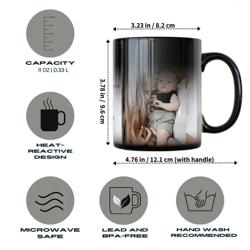 KivStar Personalized Gift Custom Photo Quote Name Wish Ceramic Magic Mug for Anniversary Gift Valentines Day Gift Birthday Gifts for Girls Boys Girlfriend Boyfriend 325 Ml D09 - Image 3