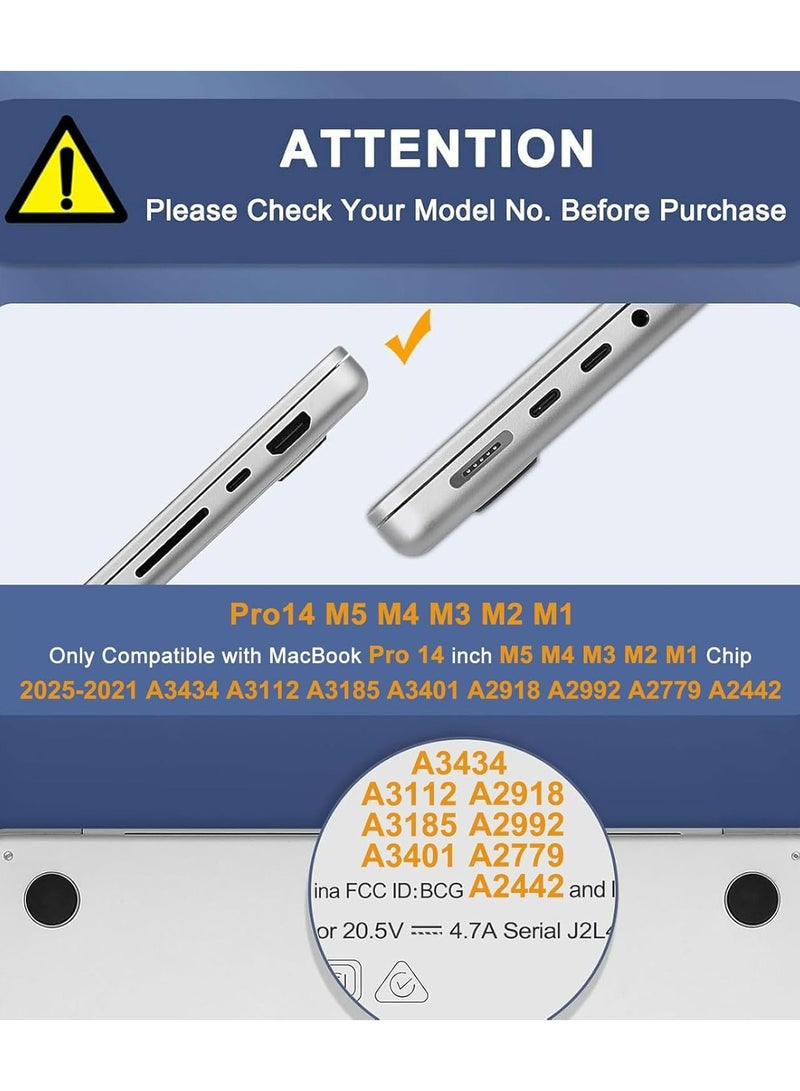 روك بو جراب متوافق مع أجهزة ماك بوك برو الجديدة مقاس 14 بوصة، موديلات M5 2025 2024 2023 2022 2021، M4 A3112 A3185 A3401 M3 A2918 جراب متوافق مع أجهزة ماك بوك برو الجديدة مقاس 14 بوصة، موديلات M5 2025 2024 2023 2022 2021، موديلات M4 A3112 A3185 A3401 M3 A2918 A2992 M2 A2779 M1 A2442 برو ماكس، مزود بخاصية Touch ID، وغطاء بلاستيكي صلب للكمبيوتر المحمول، وسطح أملس لامع، وشفاف للغاية - Image 2