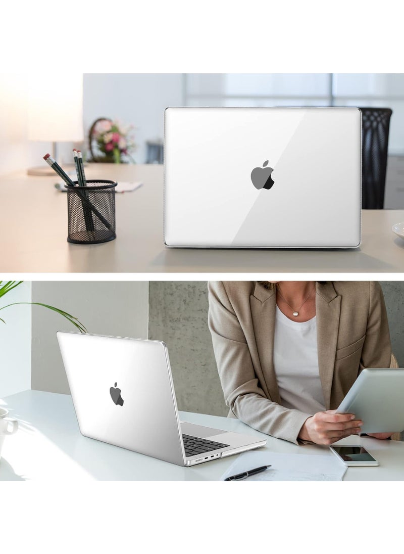 Rock Pow - Case for MacBook Pro 14 Inch A3112 A3185 A3401 A2992 A2918 A2779 A2442 (2024 2023 2022 2021 Release) - Snap On Hard Shell Cover for MacBook Pro 14" M4/M3/M2/M1 Pro/Max Chip, Crystal Clear - Image 1