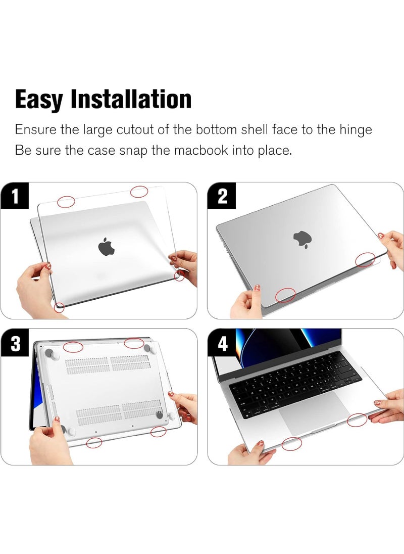 Rock Pow - Case for MacBook Pro 14 Inch A3112 A3185 A3401 A2992 A2918 A2779 A2442 (2024 2023 2022 2021 Release) - Snap On Hard Shell Cover for MacBook Pro 14" M4/M3/M2/M1 Pro/Max Chip, Crystal Clear - Image 1