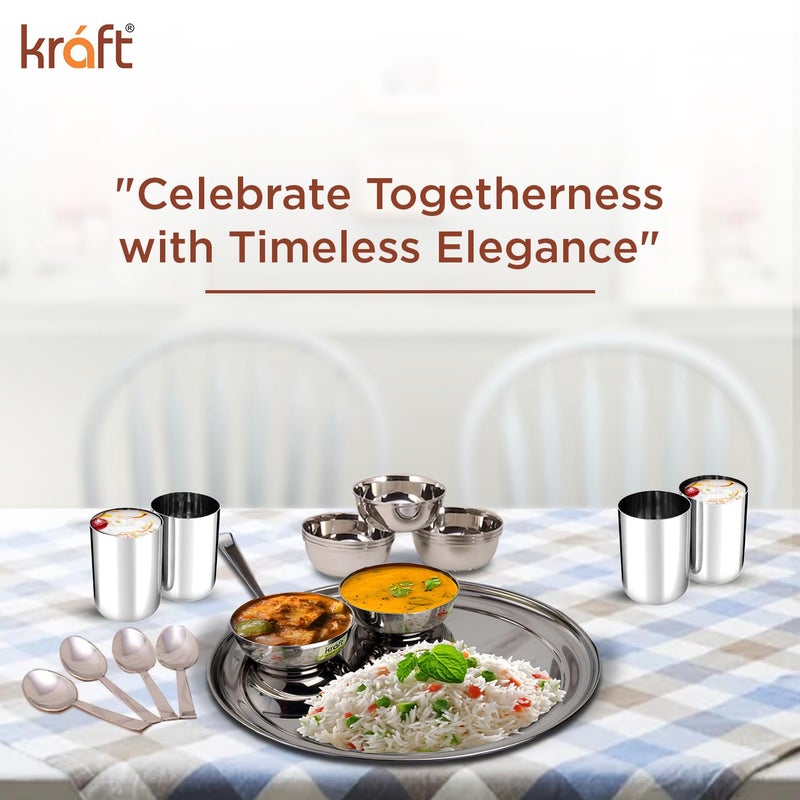 Kraft- follow your imagination Kraft Princess Premium Stainless Steel Dinner Set of 24 Pcs | Heavy Gauge, Elegant Design | Lunch, Shagun | Kitchen Bartan for Home | Toxin Free | 2 Year Warranty - Image 4