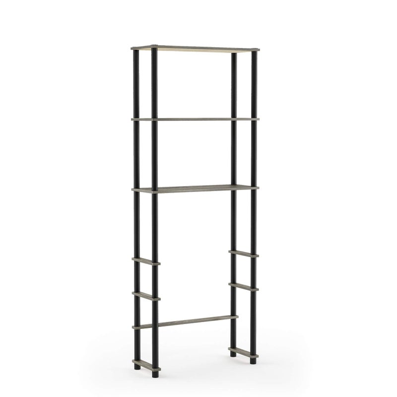 Furinno Furinno TurnNTube with 3 Shelves Toilet Space Saver French Oak GreyBlack 