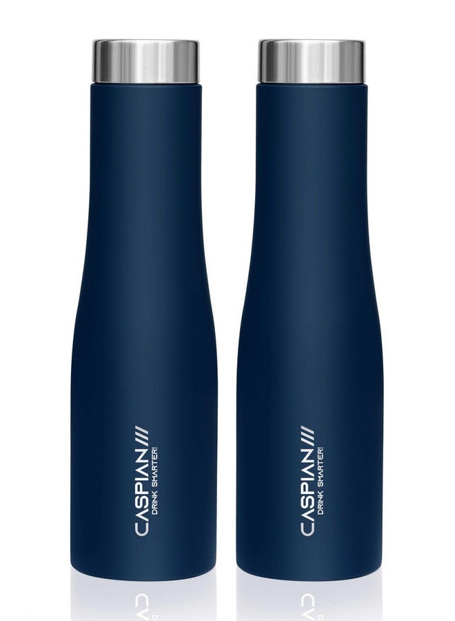 CASPIAN /// Aqua Stainless Steel Water Bottle (Blue, 1 Litre, Set of 2)| Leak Proof Thunder for Fridge Home Office Travel School Kids Boys Girls Adults Sports Gym Yoga - Image 1