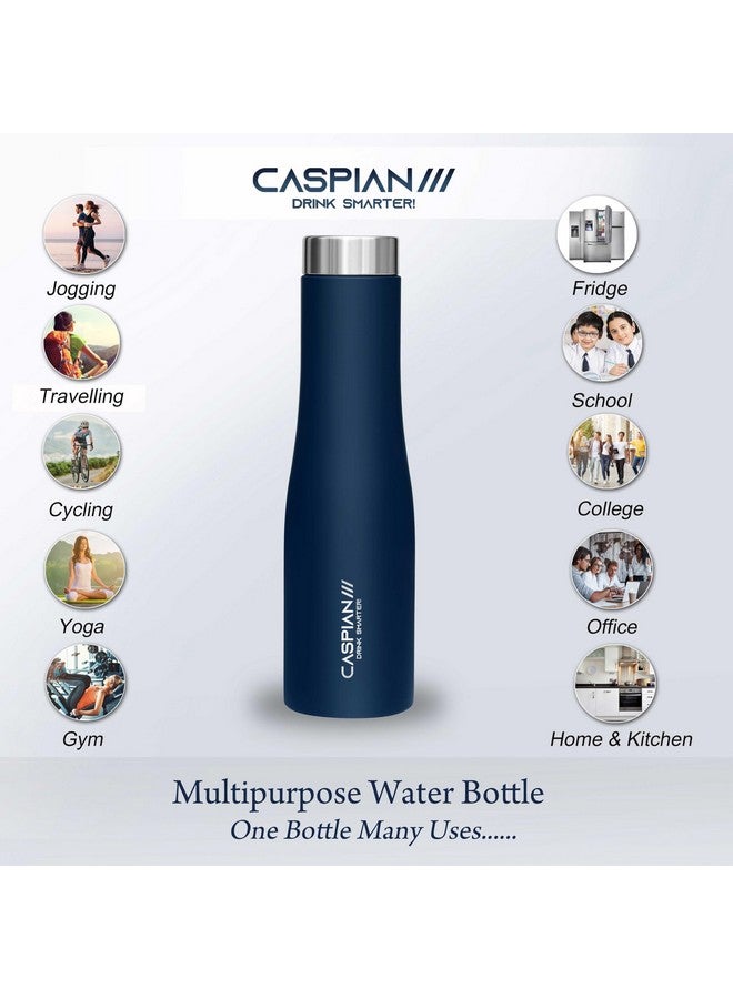 CASPIAN /// Aqua Stainless Steel Water Bottle (Blue, 1 Litre, Set of 2)| Leak Proof Thunder for Fridge Home Office Travel School Kids Boys Girls Adults Sports Gym Yoga - Image 2