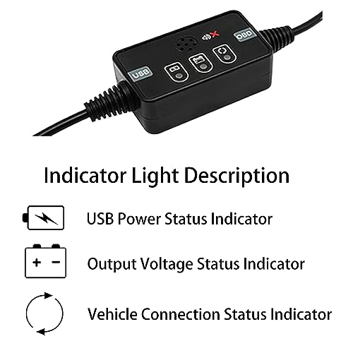 JEUCLEL موفر الذاكرة USB للسيارات مع جرس إنذار، كابل طاقة طوارئ لوحدة التحكم الإلكترونية للسيارة، أداة استبدال/فصل بطارية السيارات، حفظ الإعدادات أثناء إزالة البطارية - Image 2