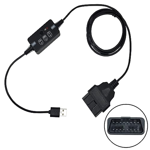 JEUCLEL موفر الذاكرة USB للسيارات مع جرس إنذار، كابل طاقة طوارئ لوحدة التحكم الإلكترونية للسيارة، أداة استبدال/فصل بطارية السيارات، حفظ الإعدادات أثناء إزالة البطارية - Image 1