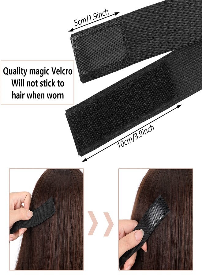 WILLBOND 12 Pcs Elastic Bands for Wigs Adjustable Lace Melting Edge Wrap 1.2 x 23.6 Inch Black Wig Headband Bands for Lace Front - Image 3