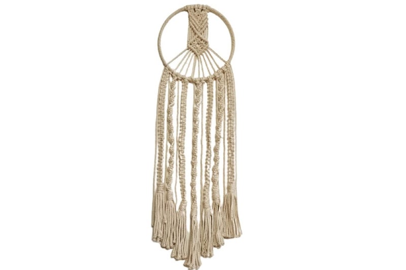 DXYZ Macrame Dream Catcher (Small) | Cotton Rope Bohemian Vintage Style Wall Hanging | Modern Room Home Decor - Image 1