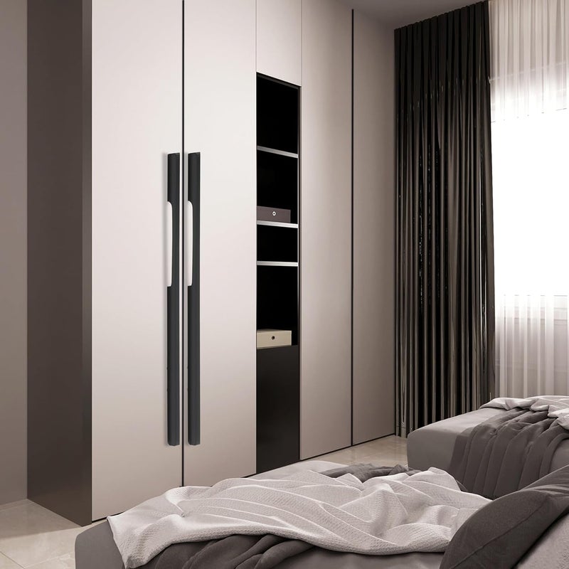 HARMONUS Fancy Aluminium Kitchen Cabinet HandlePull HandleDoor HandleDrawer HandleGlossy Black FinishAluminium Alloy 160 MM 8 Inch 6 PCS HCBLACKSAC356160MM - Image 3