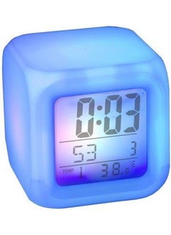Aoxeria Original 7 Colour Changing LED Digital Alarm Clock Table Watch with Date Time Temperature for Office Bedroom