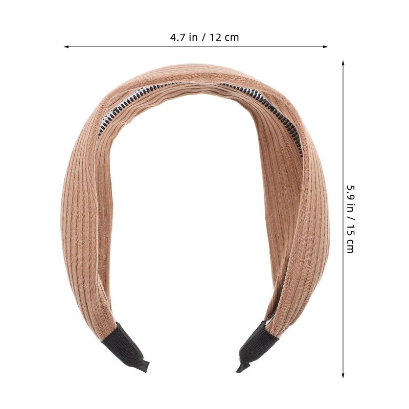 Khaki Wide Anti Slip Headband For Women Versatile Hair Accessory For Daily Wear And Sports - Image 3