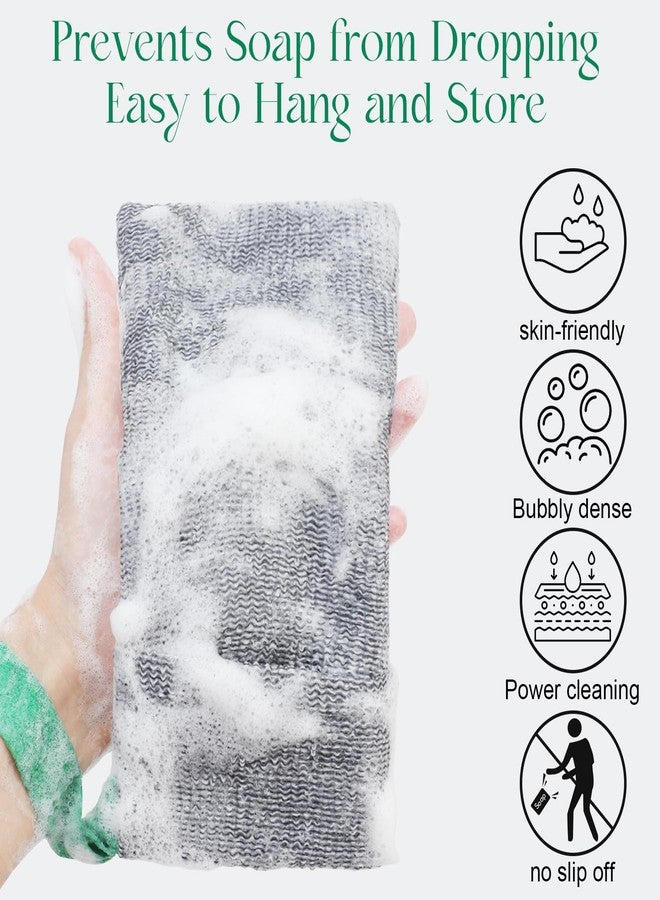 PHOGARY Soap Bags Mesh Exfoliating, 6 Pack Soap Net Sock for Bar Soap, Nylon Shampoo Bar Bags for Bath/Shower Exfoliating, Soap Sleeve Body Scrubber Pouch Body Exfoliator - Quick Drying (Black,Gray) - Image 4