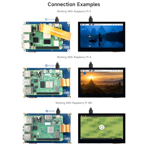 Waveshare شاشة تعمل باللمس السعوية بحجم 4.3 بوصة متوافقة مع Raspberry Pi 5/4B/3B+/3A+/3B/2B/B+/A+/CM3/3+/4 دقة 800×480 واجهة MIPI DSI بزاوية واسعة - Image 5