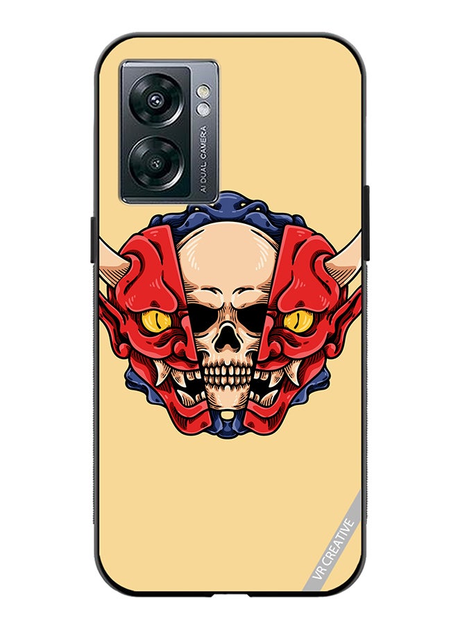 VR CREATIVE Protective Case Cover For Oppo A57 5G Skull Inside Demon Oni Mask Design Multicolour - Image 1