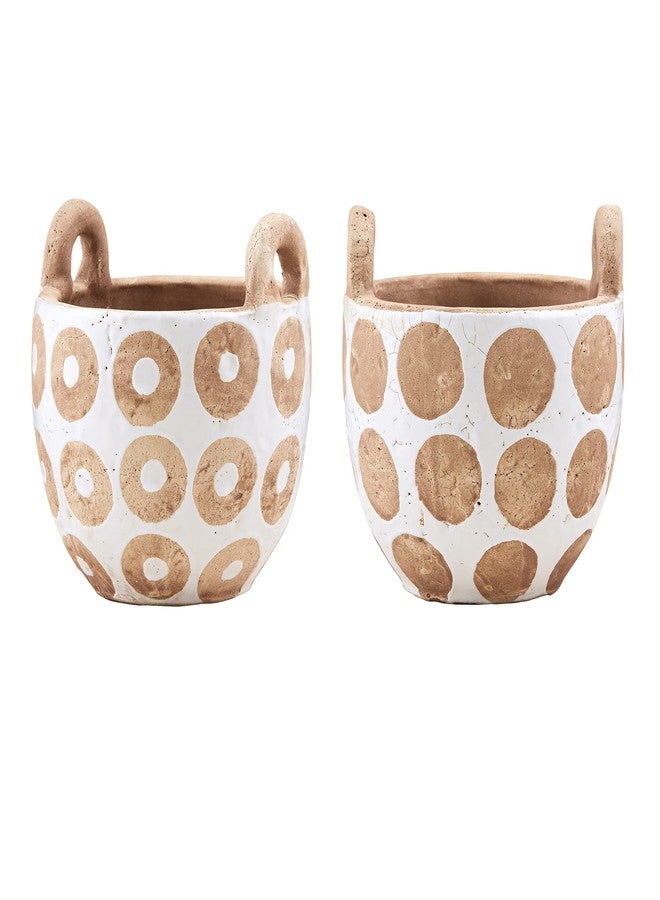 Mud Pie Circle White Terracotta Pot, Board 13 3/4" x 10 1/2" Dia | Utensil Approx 5 1/2" - Image 2