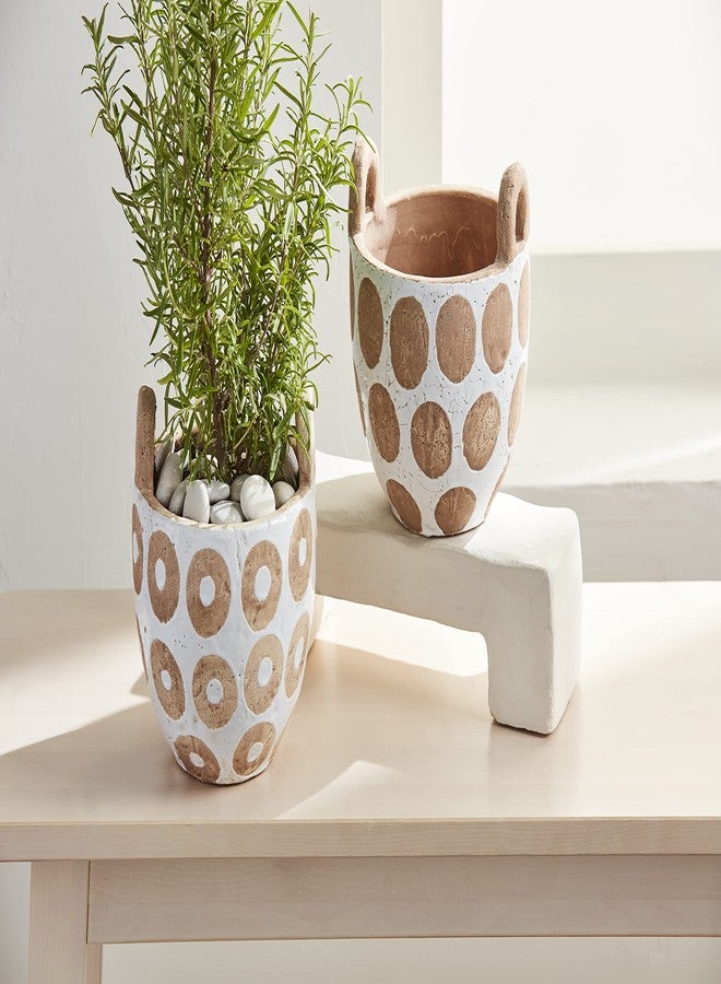 Mud Pie Circle White Terracotta Pot, Board 13 3/4" x 10 1/2" Dia | Utensil Approx 5 1/2" - Image 3