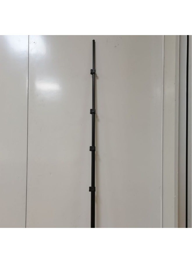 مفتاح ربط من سبائك الألومنيوم دوار 360 درجة ومشبك مؤقت ذاتي وعصا مروحة وإضاءة تصوير وقوس تجميل وعصا رحلات تلسكوبية - اللون: أسود - Image 4