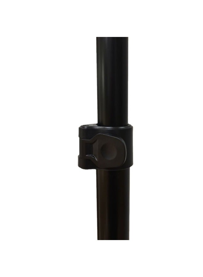 مفتاح ربط من سبائك الألومنيوم دوار 360 درجة ومشبك مؤقت ذاتي وعصا مروحة وإضاءة تصوير وقوس تجميل وعصا رحلات تلسكوبية - اللون: أسود - Image 5