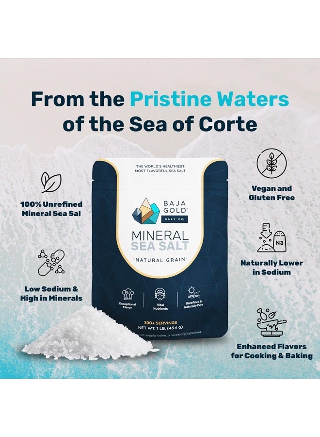 Baja Gold Mineral Sea Salt, Natural Grain Crystals, 1 Lb. Bag - Image 2