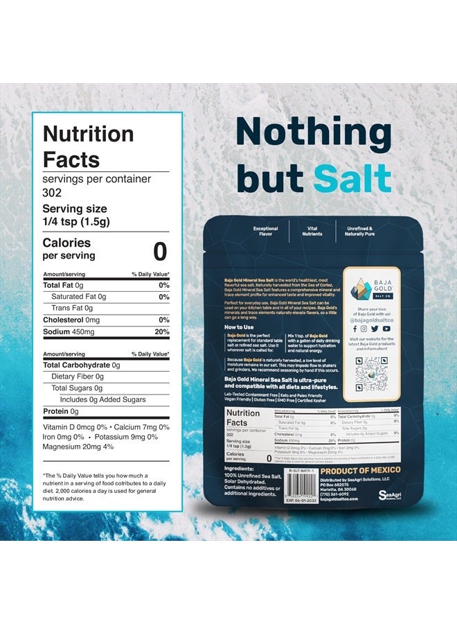 Baja Gold Mineral Sea Salt, Natural Grain Crystals, 1 Lb. Bag - Image 4