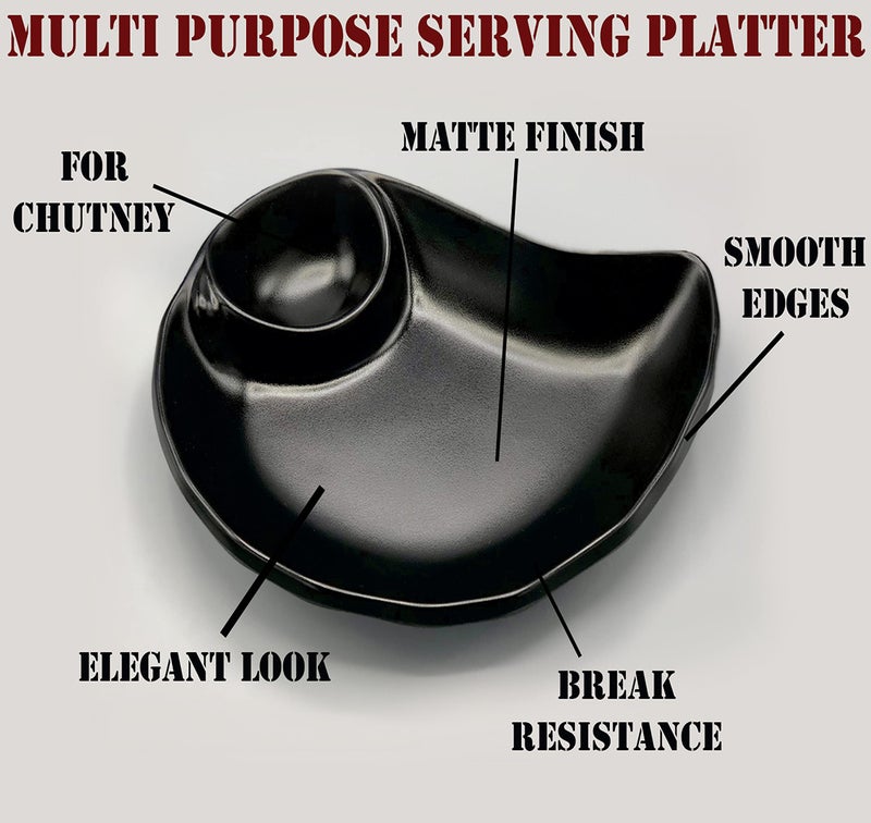ZIDO Exclusive (Pack of 2) Multi Purpose Serving Platter for All Type of Snacks Like Burger, Noodles, Pasta, French Fries, Chilly Potato, Momos, Samosa, Paneer Tikka, Tandoori Items and as Your Wish - Image 5