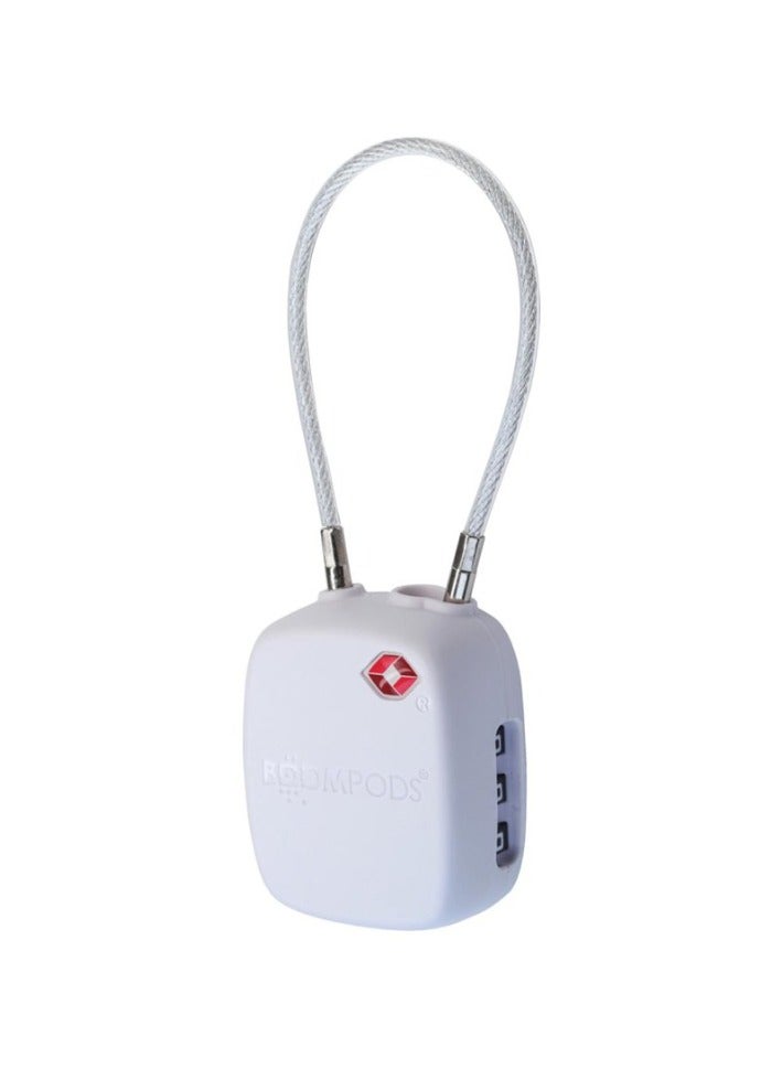 Boompods Tracker Lock - Smart Luggage Lock with Built-in Bluetooth Tracker, TSA Compatible Padlock, Rechargeable Smart Item Finders for Suitcases & Bags, Compatible with Apple Find My App (White) - Image 2