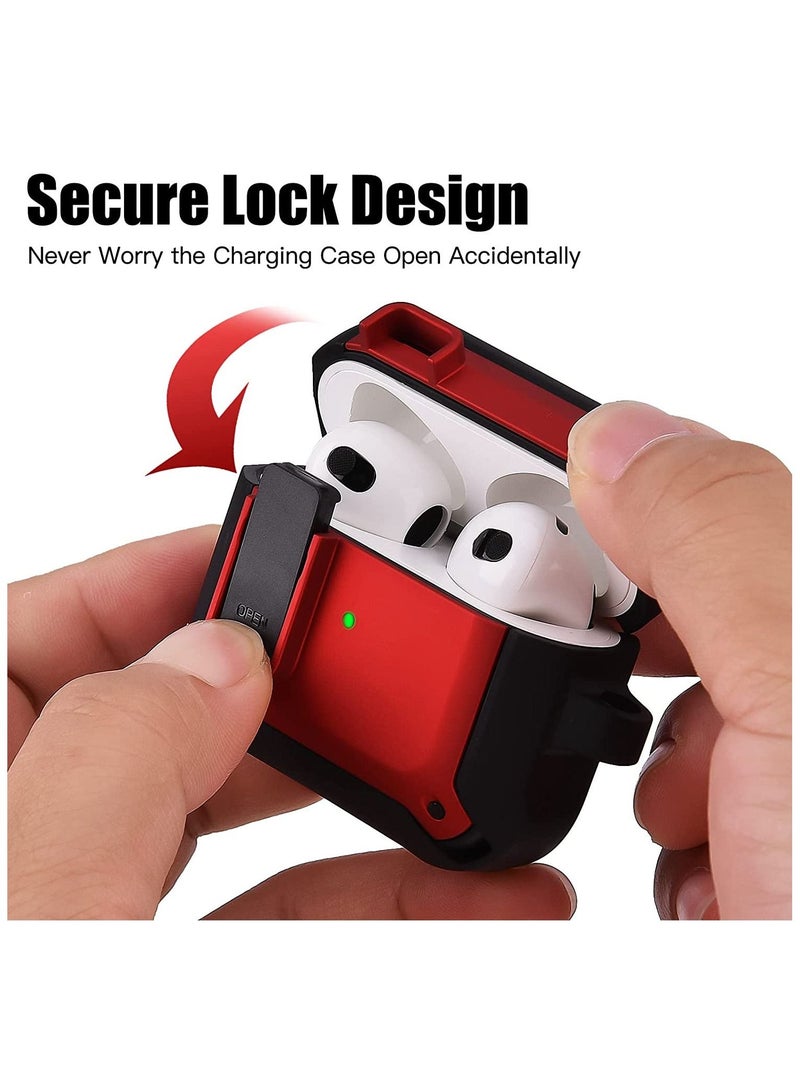 Lock Design Airpdods 3 case,RGBWIND Air Pod 3rd (2021) Cover with Keychain,Hard Protective Skin for Airpod 3 Charging Case,LED Visible - Image 2
