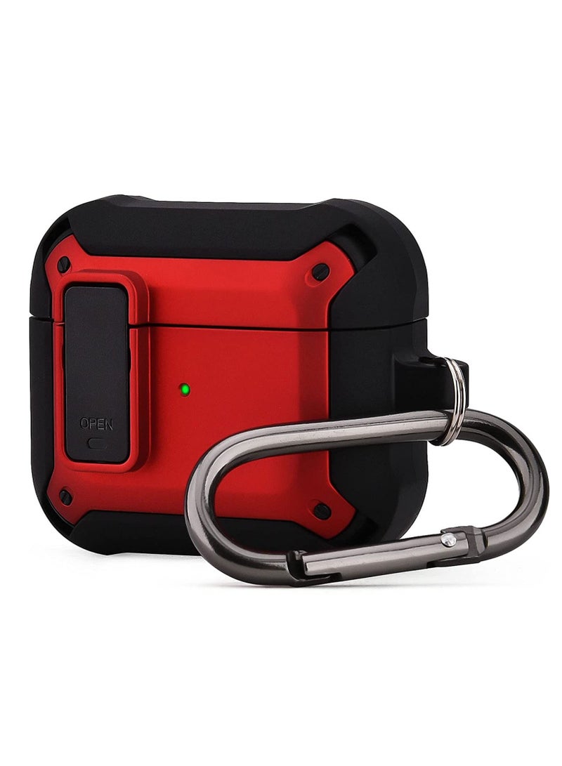 Lock Design Airpdods 3 case,RGBWIND Air Pod 3rd (2021) Cover with Keychain,Hard Protective Skin for Airpod 3 Charging Case,LED Visible - Image 1