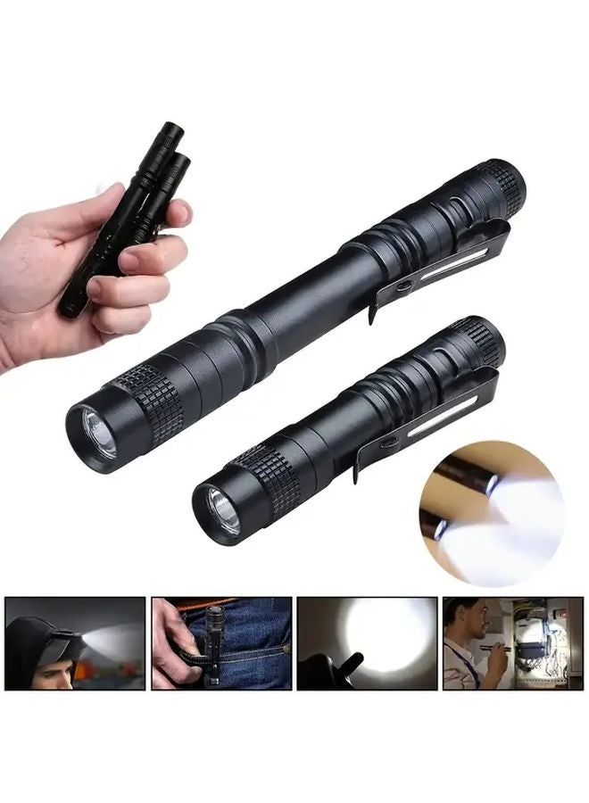 Long Flashlight Portable Aluminum Alloy Pen Torch With Keychain Clip For Camping EDC - Image 2