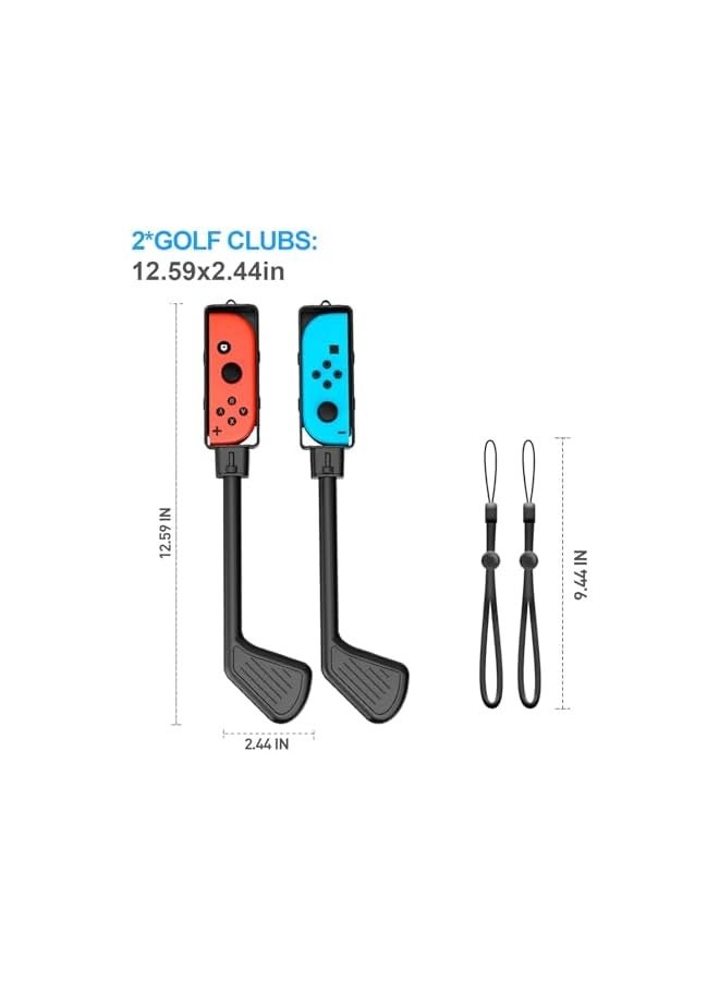 بروماس Golf Culb لجهاز تحكم Nintendo Switch Joy-Con، ملحقات الألعاب الرياضية Joy Con Controller Grip لـ Mario Golf Super Rush، عبوتان (أسود) - Image 2