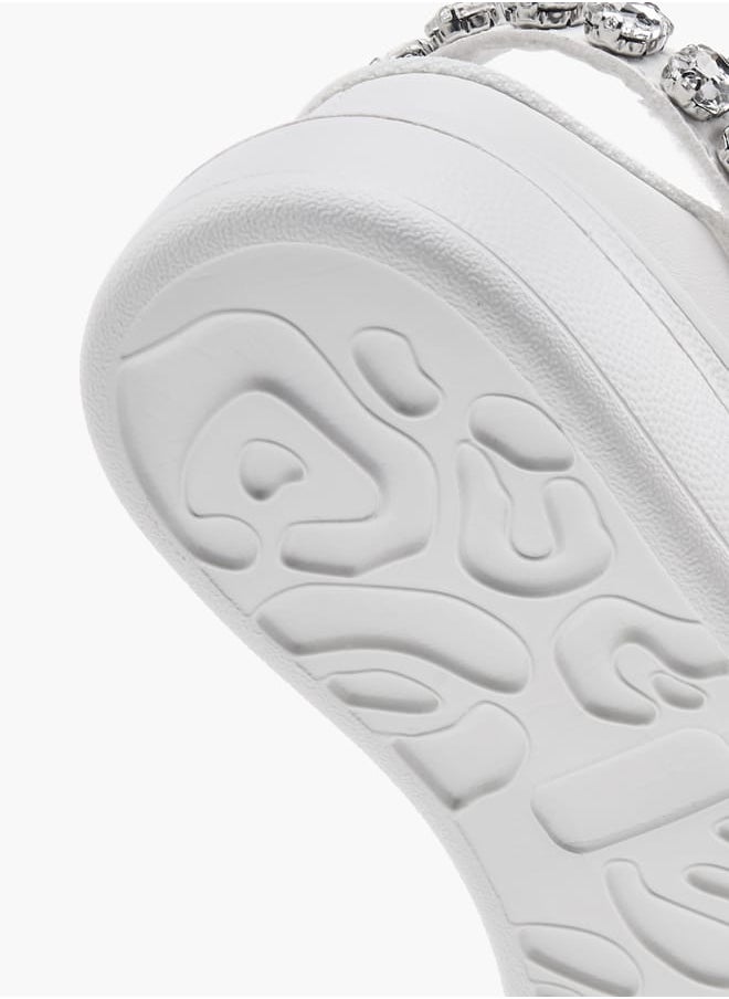Celeste Girls' Embellished Sneakers with Lace-Up Detail  - Image 5
