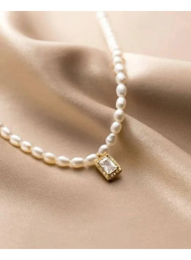 Sosha Elegance  Zircon Pearl Necklace  | Best Price UAE