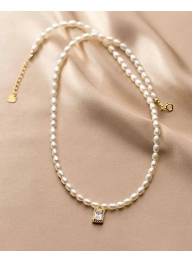 Sosha Elegance  Zircon Pearl Necklace  | Best Price UAE