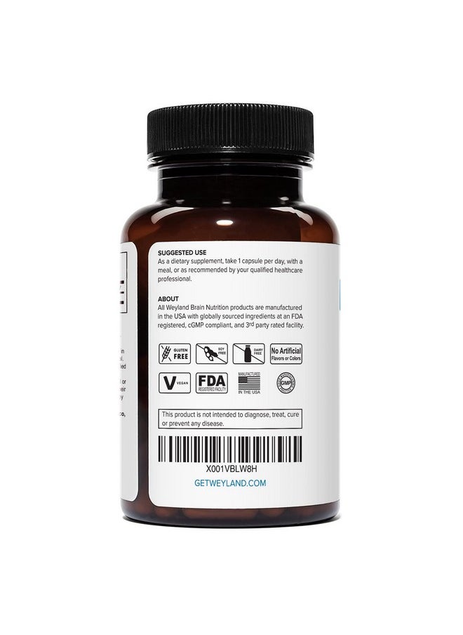 Weyland Brain Nutrition - Lithium Orotate 20Mg (1 Bottle) 60 Vegetarian Capsules Lithium Supplement Supports Healthy Mood Behavior Memory And Wellness - Image 1