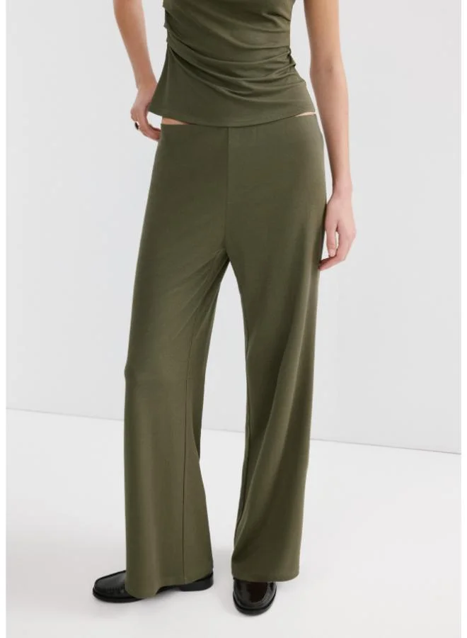 Mango Straight-Fit Trousers With Elastic Waist
