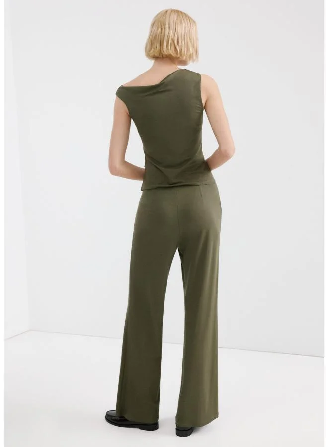 Mango Straight-Fit Trousers With Elastic Waist