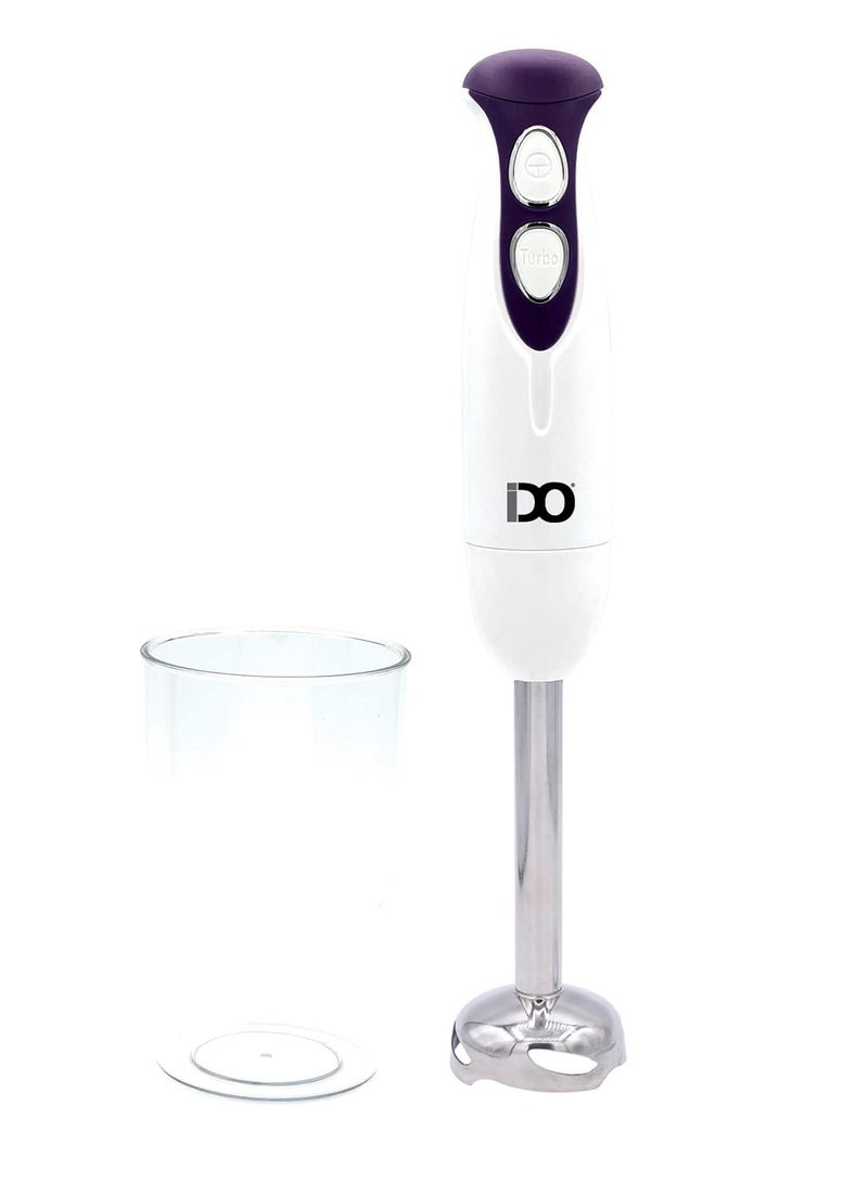 خلاط يدوي من ايدو بقدرة 400 واط سعة 600 مل - موديل HBL400-PR - بلون ابيض - ضمان لمدة عامين