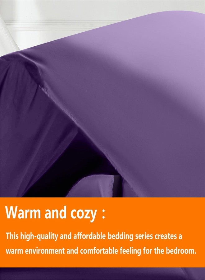 TAIMIT Purple King Comforter Set - 7 Pieces, Bed in a Bag Bedding Sets with All Season Soft Quilted Warm Fluffy Comforter,Flat Sheet,Fitted Sheet,2 Pillow Shams,2 Pillowcases - Image 2