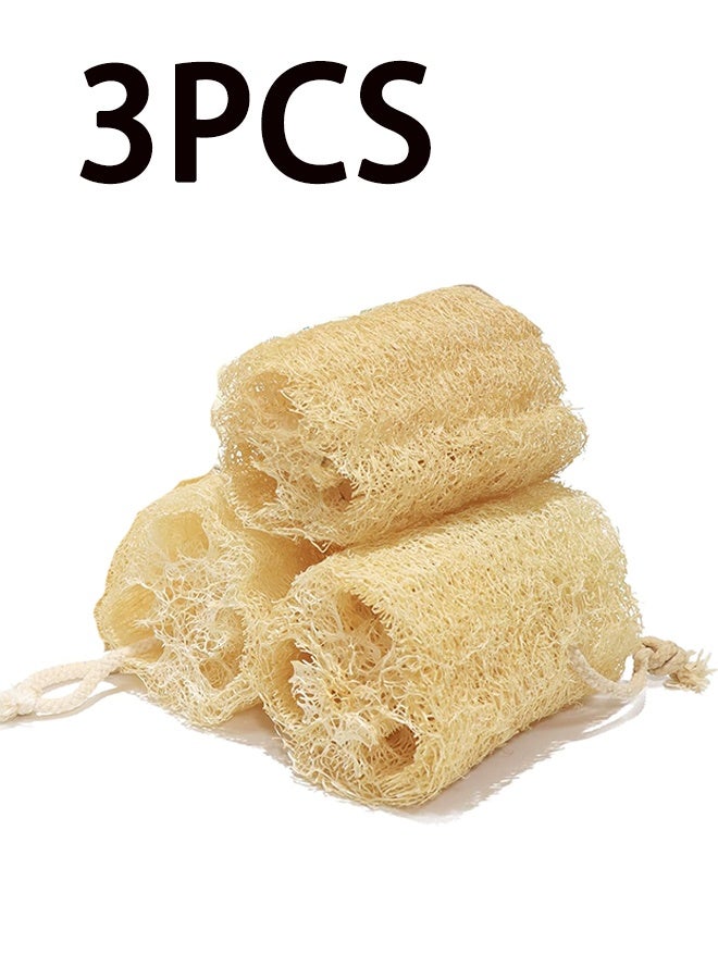 إسفنج لوفاه طبيعي عضوي للمنتجع الصحي، مجموعة من 3 لإزالة الجلد الميت وتنعيم البشرة، لوفاه للاستحمام للجسم للنساء والرجال، وكاشط للجسم، وغسل الصحون - Image 1