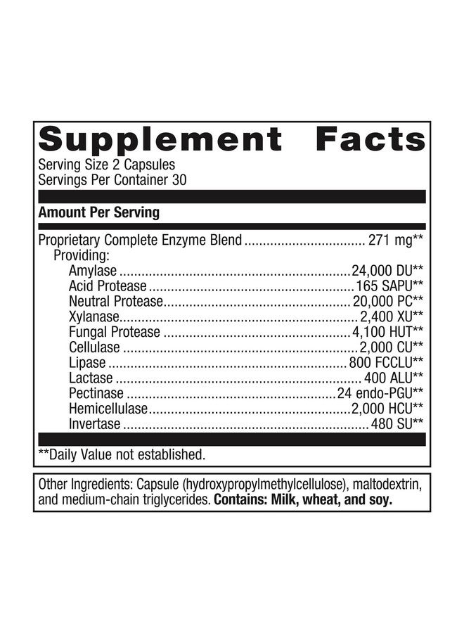 Metagenics SpectraZyme Complete Enzyme Complex - Digestive Enzymes Supplement - Digestive Health for Men & Women* - Non-GMO - 60 Capsules - Image 2
